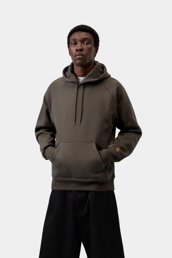 Carhartt Hooded Chase Sweatshirt - Schungit / Gold Carhartt Hooded Chase Sweatshirt - Schungit / Gold