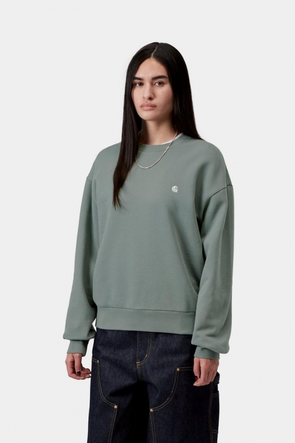 Carhartt Casey Sweatshirt - Samtgrün / Silber Carhartt Casey Sweatshirt - Samtgrün / Silber