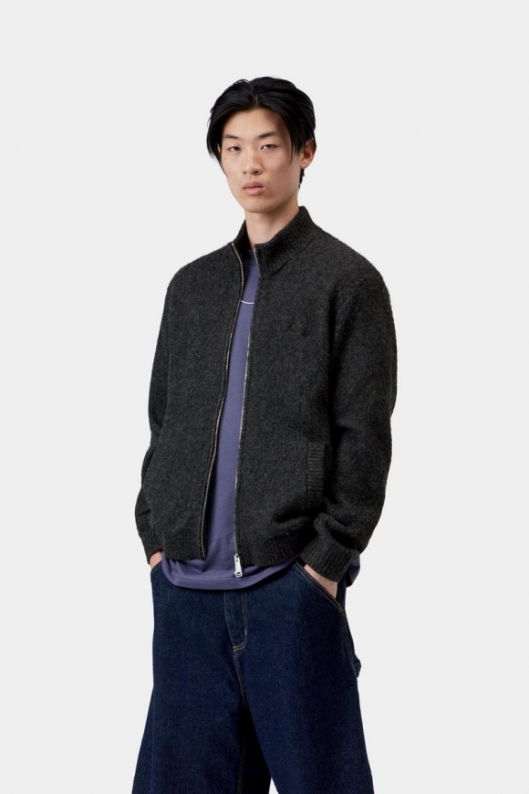 Carhartt Curtis Sweater Jacket - Verwirrtes Schwarz Carhartt Curtis Sweater Jacket - Verwirrtes Schwarz
