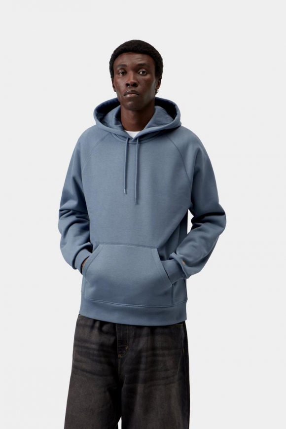 Carhartt Hooded Chase Sweatshirt - Eisschild / Gold Carhartt Hooded Chase Sweatshirt - Eisschild / Gold