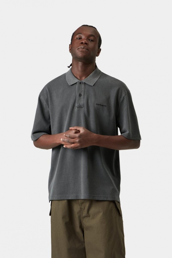 Carhartt S/S Wayne Polo - Schwarz, stückgefärbt Carhartt S/S Wayne Polo - Schwarz, stückgefärbt
