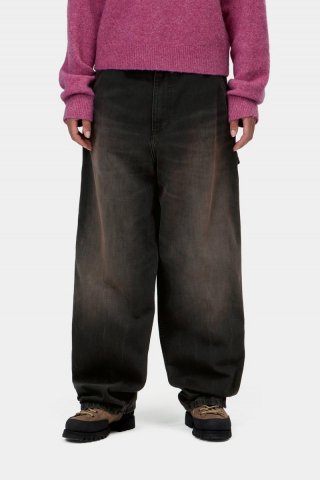 Carhartt Brandon Single Knee Pant - Schwarz, tabakfarbene Used-Waschung Carhartt Brandon Single Knee Pant - Schwarz, tabakfarbene Used-Waschung