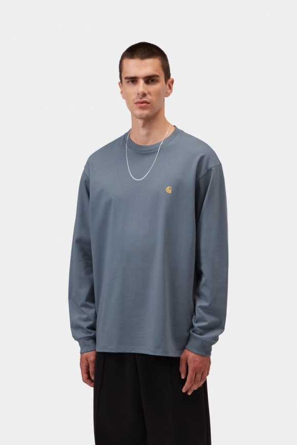 Carhartt L/S Chase T-Shirt - Eisschild / Gold Carhartt L/S Chase T-Shirt - Eisschild / Gold