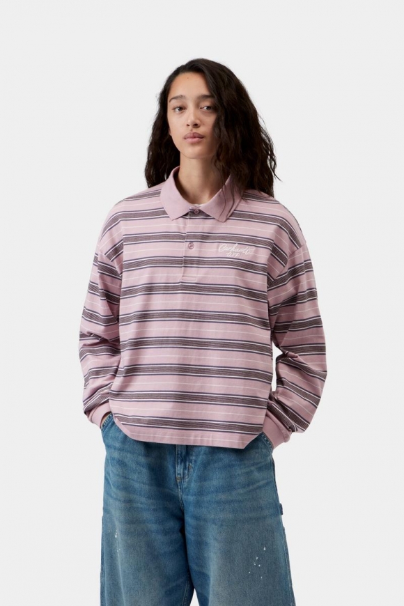 Carhartt L/S Bronson Polo - Bronson-Streifen, Hortensia