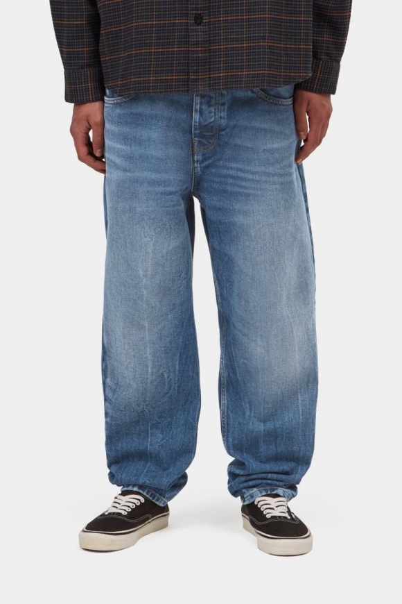 Carhartt Newel Pant - Blau, Marmor in Used-Waschung Carhartt Newel Pant - Blau, Marmor in Used-Waschung