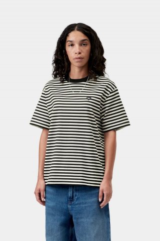 Carhartt S/S Essy T-Shirt - Essy Stripe, Schwarz / Wachs Carhartt S/S Essy T-Shirt - Essy Stripe, Schwarz / Wachs