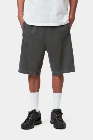 Carhartt Nelson Sweat Short - Schwarz, stückgefärbt Carhartt Nelson Sweat Short - Schwarz, stückgefärbt