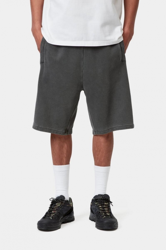 Carhartt Nelson Sweat Short - Schwarz, stückgefärbt