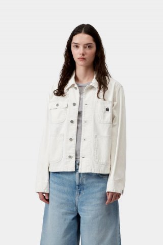 Carhartt Mercer Chore Coat - Mercer Stripe, Graphit/Wachs, gebleicht Carhartt Mercer Chore Coat - Mercer Stripe, Graphit/Wachs, gebleicht