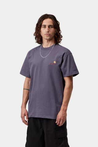 Carhartt S/S American Script T-Shirt - Schattiges Lila Carhartt S/S American Script T-Shirt - Schattiges Lila