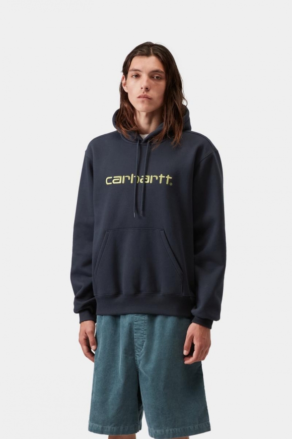 Carhartt Hooded Sweatshirt - Tiefe Nacht / Sanftes Grün