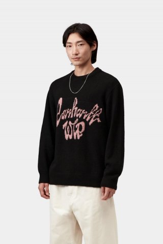 Carhartt Chedda Sweater - Schwarz / Glasrosa