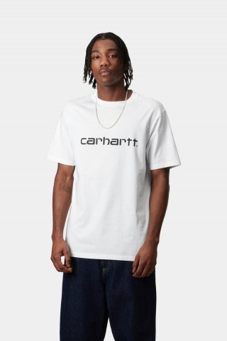 Carhartt S/S Script T-Shirt - Weiß / Schwarz Carhartt S/S Script T-Shirt - Weiß / Schwarz