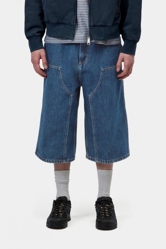 Carhartt OG Double Knee Short (Long) - Blau, Stonewashed Carhartt OG Double Knee Short (Long) - Blau, Stonewashed