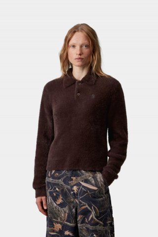 Carhartt L/S Maine Polo Sweater - Palisander / Palisander Carhartt L/S Maine Polo Sweater - Palisander / Palisander
