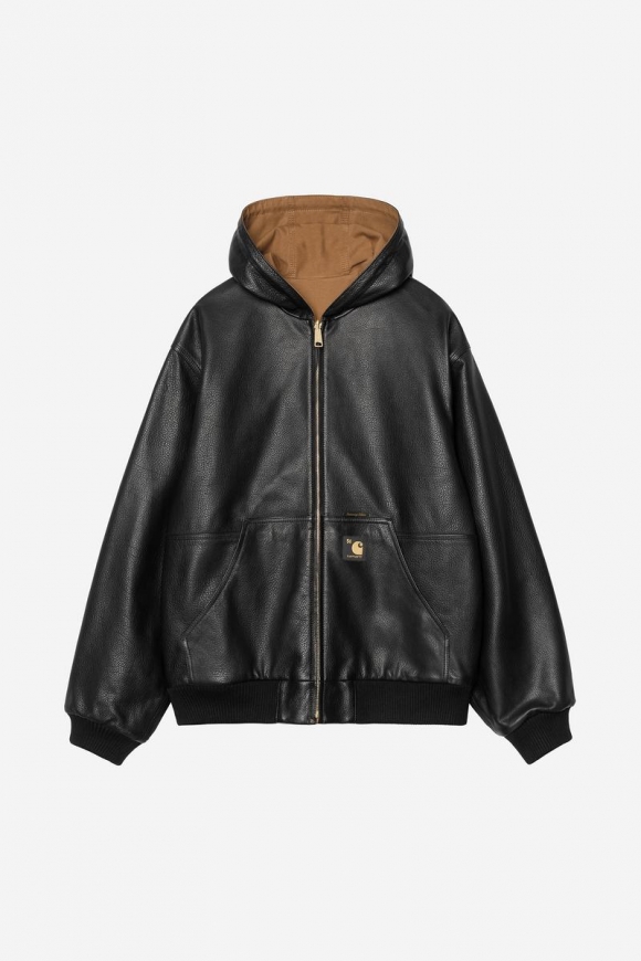 Carhartt OG Active Jacket 50th Anniversary Edition Leather - Schwarz / Hamiltonbraun Carhartt OG Active Jacket 50th Anniversary Edition Leather - Schwarz / Hamiltonbraun