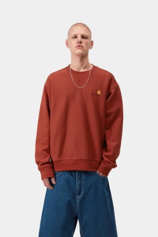 Carhartt American Script Sweatshirt - Oxidrot Carhartt American Script Sweatshirt - Oxidrot