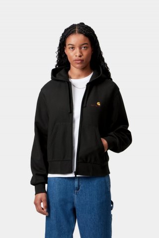 Carhartt Hooded American Script Jacket - Schwarz Carhartt Hooded American Script Jacket - Schwarz