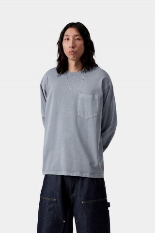 Carhartt L/S Torion Pocket T-Shirt - Büroblau, Grind-Waschung
