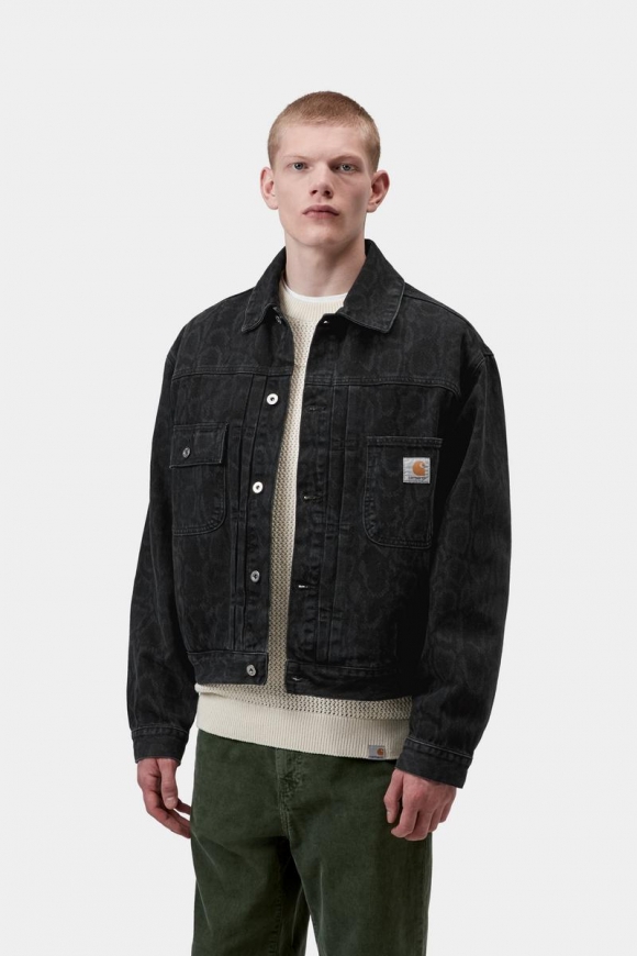 Carhartt Belmar Jacket - Snake Camo, Schwarz, Heavy Stone Wash