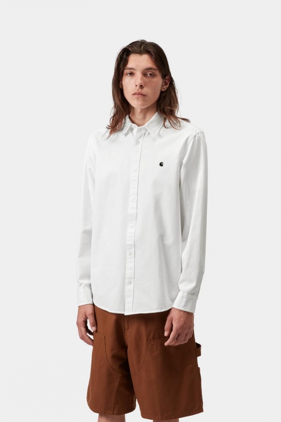 Carhartt L/S Madison Shirt - Weiß / Schwarz Carhartt L/S Madison Shirt - Weiß / Schwarz