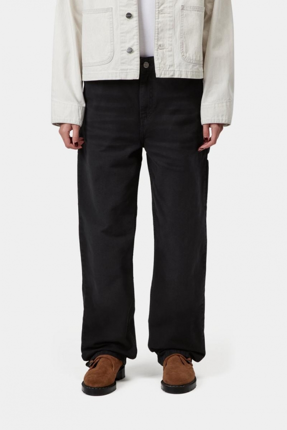 Carhartt Pierce Pant Straight - Schwarzes, steinernes Canvas Carhartt Pierce Pant Straight - Schwarzes, steinernes Canvas