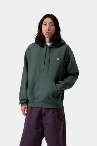 Carhartt Hooded American Script Sweatshirt - Grünkohl Carhartt Hooded American Script Sweatshirt - Grünkohl