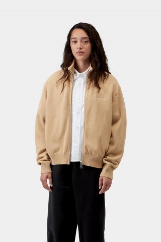 Carhartt Kori Sweater Jacket - Dusty H Brown, stückgefärbt Carhartt Kori Sweater Jacket - Dusty H Brown, stückgefärbt