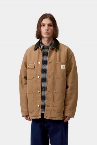 Carhartt OG Chore Coat - WIP H Braun / Tabak, Steinleinwand