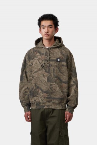 Carhartt Hooded Feather Tree Sweat - Camo Feather Tree, Khaki / Schungit, stückgefärbt Carhartt Hooded Feather Tree Sweat - Camo Feather Tree, Khaki / Schungit, stückgefärbt
