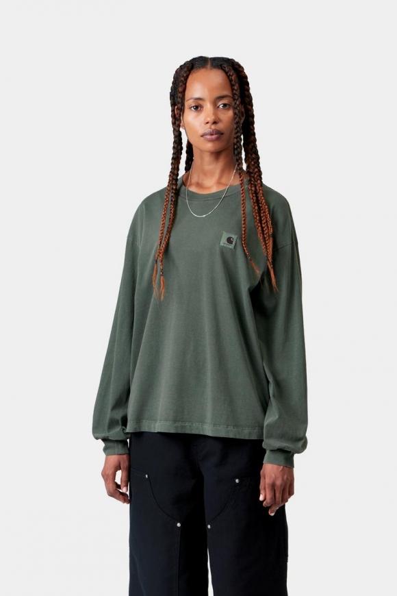 Carhartt L/S Nelson T-Shirt - Dunkler Skarabäus, stückgefärbt