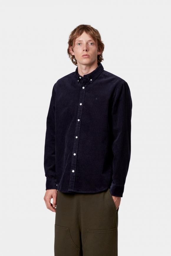Carhartt L/S Madison Cord Shirt - Dunkles Marineblau / Dunkles Marineblau Carhartt L/S Madison Cord Shirt - Dunkles Marineblau / Dunkles Marineblau