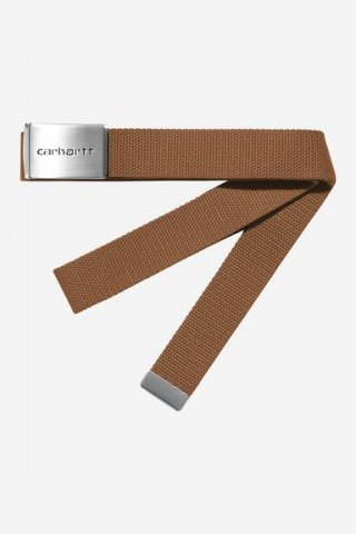 Carhartt Clip Belt Chrome - WIP H Braun Carhartt Clip Belt Chrome - WIP H Braun