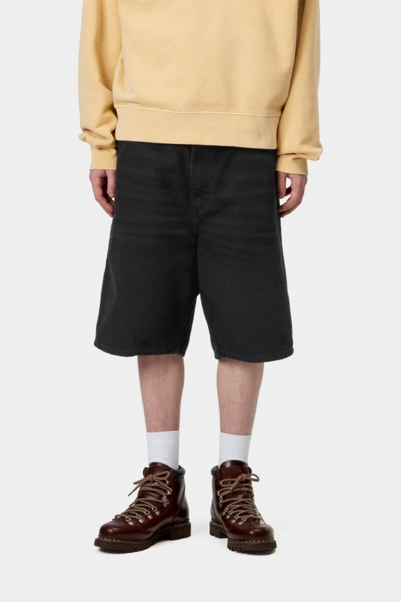 Carhartt Single Knee Short - Schwarzes, steinernes Canvas Carhartt Single Knee Short - Schwarzes, steinernes Canvas