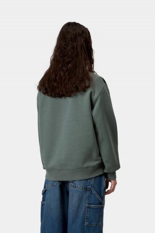 Carhartt Sweatshirt - Samtgrün / Sanftes Orange Carhartt Sweatshirt - Samtgrün / Sanftes Orange