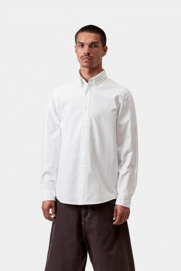 Carhartt L/S Bolton Shirt - Weiß, stückgefärbt Carhartt L/S Bolton Shirt - Weiß, stückgefärbt