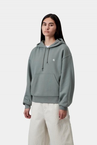 Carhartt Hooded Casey Sweatshirt - Samtgrün / Silber Carhartt Hooded Casey Sweatshirt - Samtgrün / Silber