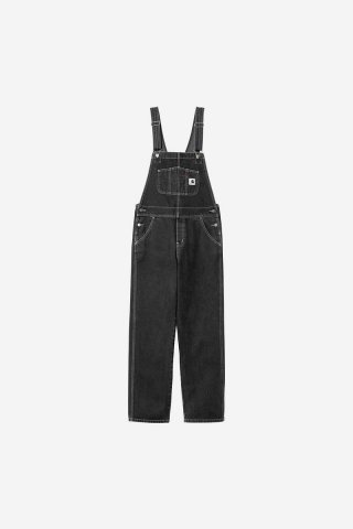 Carhartt Bib Overall Straight - Schwarz, Stonewashed