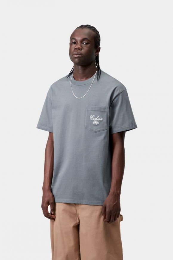 Carhartt S/S Longhand Pocket T-Shirt - Gemütliches Blau/Weiß Carhartt S/S Longhand Pocket T-Shirt - Gemütliches Blau/Weiß