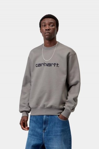 Carhartt Sweatshirt - Schattiges Grau / Dunkles Marineblau Carhartt Sweatshirt - Schattiges Grau / Dunkles Marineblau