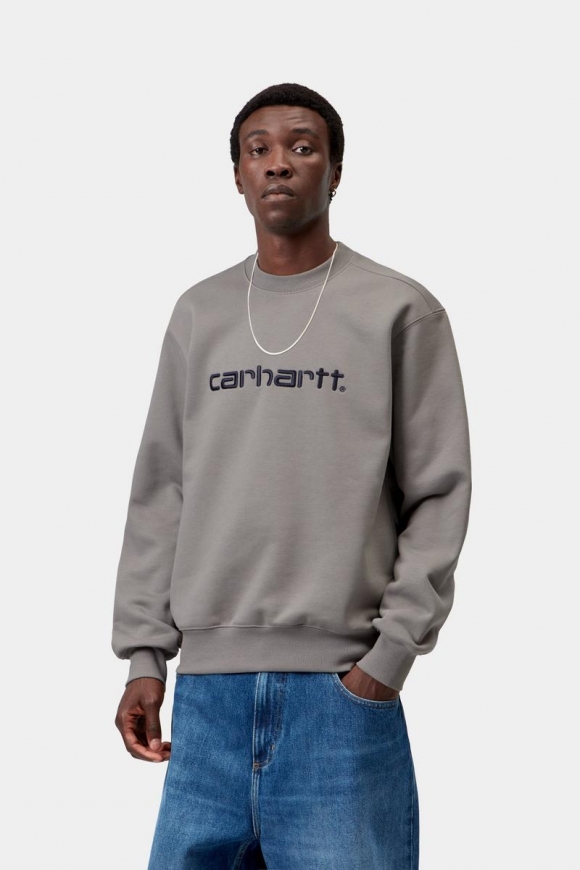 Carhartt Sweatshirt - Schattiges Grau / Dunkles Marineblau Carhartt Sweatshirt - Schattiges Grau / Dunkles Marineblau