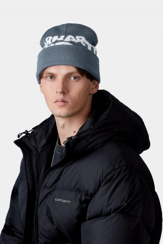 Carhartt Cut Out Beanie - Eisschild / Weiß Carhartt Cut Out Beanie - Eisschild / Weiß