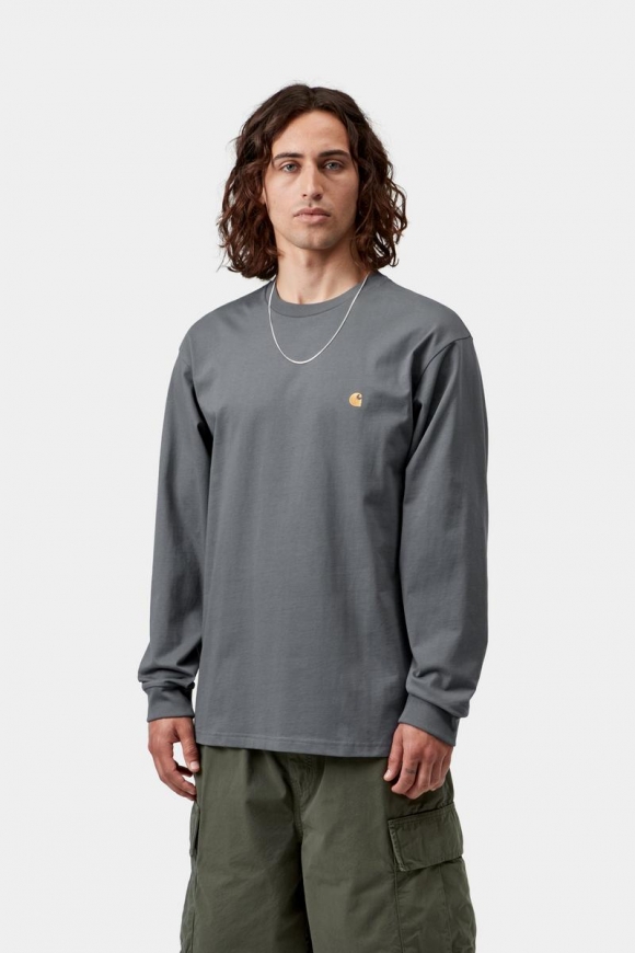Carhartt L/S Chase T-Shirt - Styx / Gold Carhartt L/S Chase T-Shirt - Styx / Gold