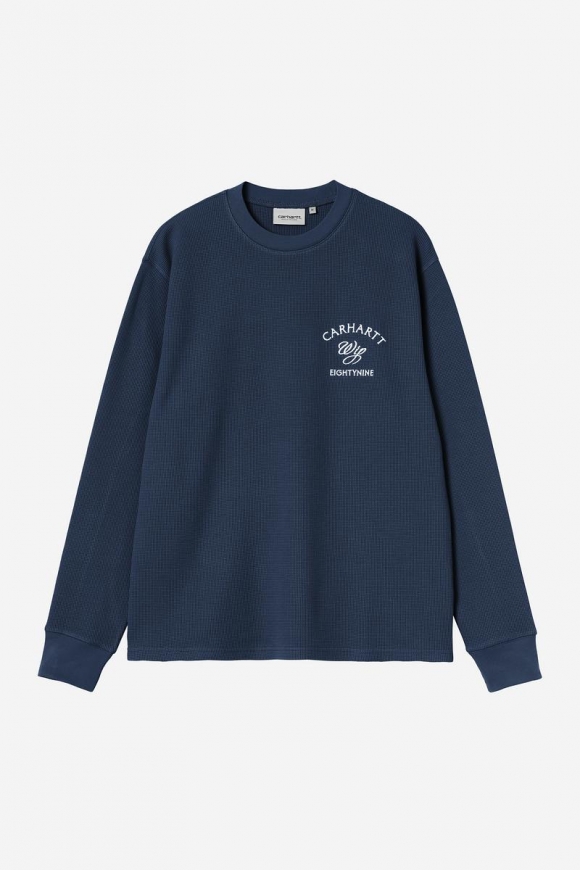 Carhartt L/S Eightynine Waffle T-Shirt - Jupiter / Weiß Carhartt L/S Eightynine Waffle T-Shirt - Jupiter / Weiß