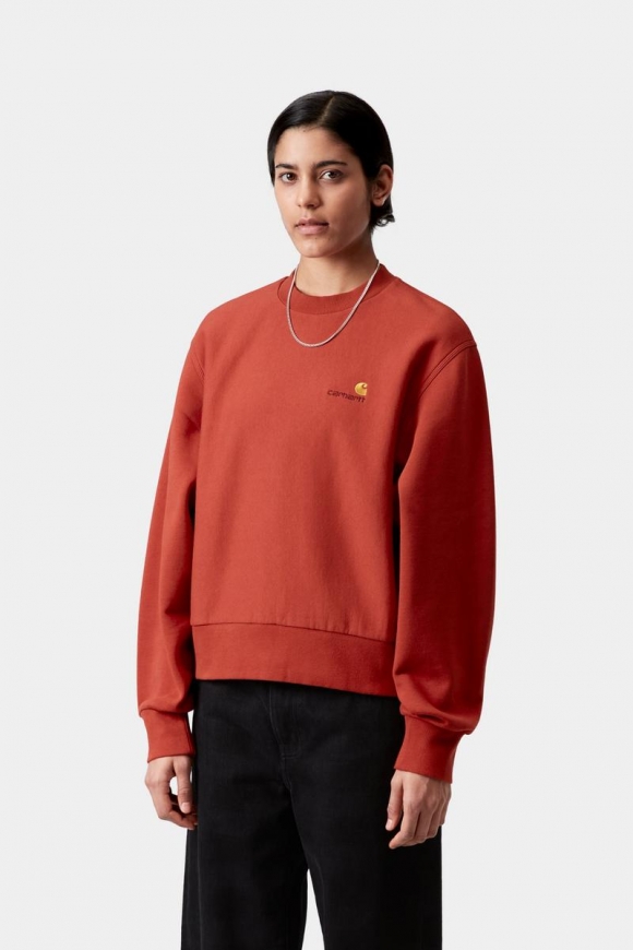 Carhartt American Script Sweatshirt - Oxidrot Carhartt American Script Sweatshirt - Oxidrot