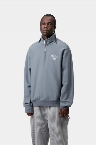 Carhartt Longhand Half Zip Sweatshirt - Gemütliches Blau/Weiß Carhartt Longhand Half Zip Sweatshirt - Gemütliches Blau/Weiß