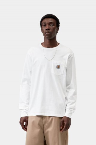 Carhartt L/S Pocket T-Shirt - Weiß Carhartt L/S Pocket T-Shirt - Weiß