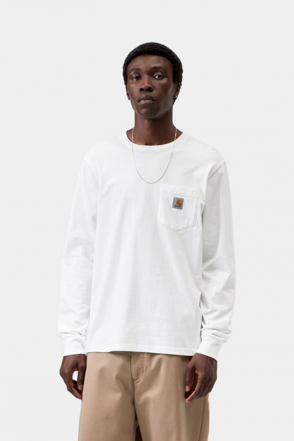Carhartt L/S Pocket T-Shirt - Weiß Carhartt L/S Pocket T-Shirt - Weiß