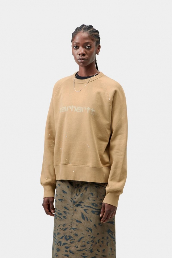 Carhartt Painter Sweatshirt - Dusty H Brown, Destroy Wash, Splatter Carhartt Painter Sweatshirt - Dusty H Brown, Destroy Wash, Splatter