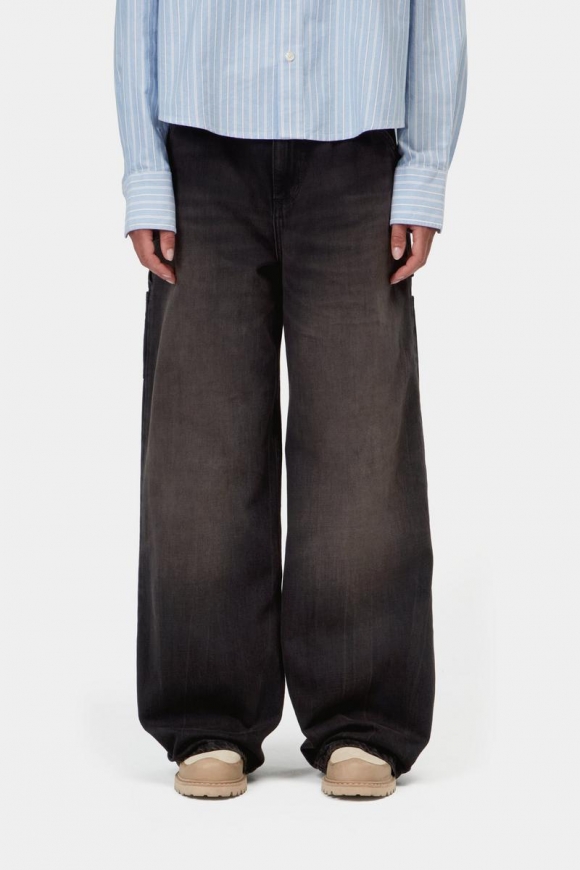 Carhartt Jens Pant - Schwarz, tabakfarbene Used-Waschung Carhartt Jens Pant - Schwarz, tabakfarbene Used-Waschung